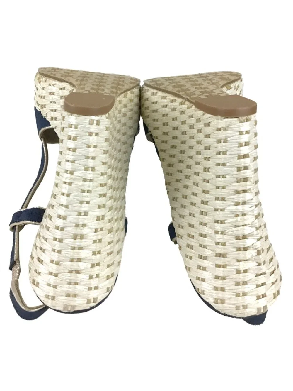 Lilly Pulitzer Navy Ashley Canvas Wedge Sandal NWOT